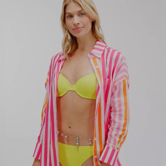 Revolve Beach Riot Alex Top / Cover Up- Sunset Stripes Sz s/m - Picture 13 of 16